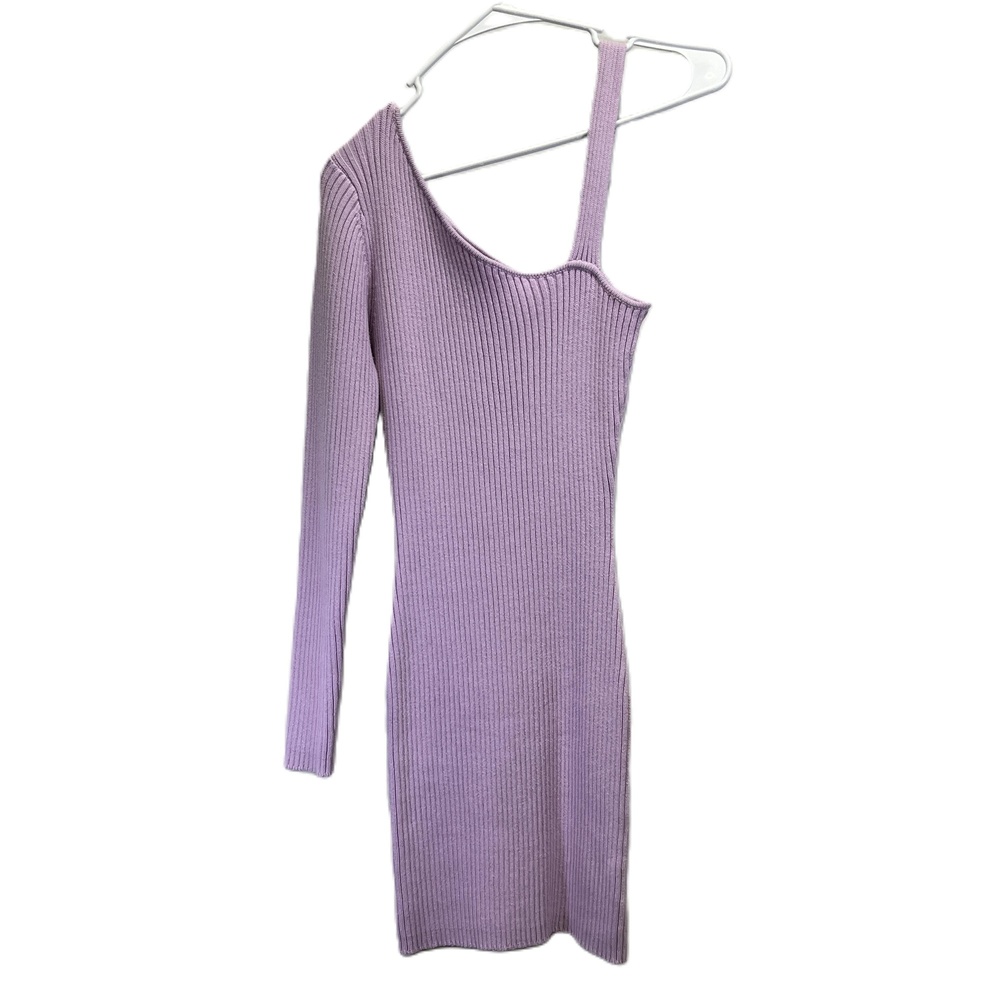 Olivia Rubin Lilac Womens‎ Ribbed Knit One Shoulder Long Sleeve Bodycon Dress XS